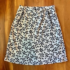 Le Lis Navy Floral Textured Skirt